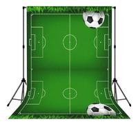 Green Grass Field Soccer Playground The Ball Print Portable Photo Backdrop 5x7ft Background Drop For Photo Photoshoot Backdrop For Content Creator