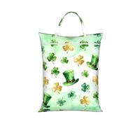 Green Grass Large Laundry Bag For Travel-Waterproof Dirty Clothes Hamper With Zip, Reusable Wash Bag For Gym Camping Beach