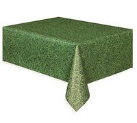 Green Grass Rectangular Plastic Table Cover (137cm x 274cm) 1 Piece - Ideal for Parties and Events