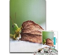 Green Grasshopper on Leaf Jigsaw Puzzle 1000pcs (38x26cm) Adult Puzzle | A New Year screen-free activity for a calm start to the year for relaxed downtime.