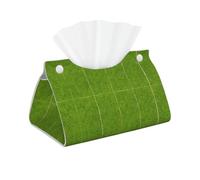 Green Grassland Rectangular leather tissue box, suitable for office, bathroom, home, and car interiors.