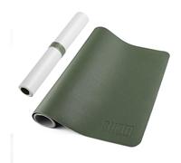 (Green & Grey) Gaming Mouse Pad Extended Large Desk Mat PU Leather Blotter Dual Sided Non Slip Water Resistant for Keyboard and Mouse