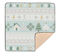 Green Grey Pastel Tree Soft Padded Baby Care Play mat for Floor Lightweight Foldable Infant Play Activity Mat for Baby Toddler Infant, 50'' x 50''