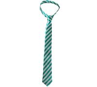 Green & Grey Striped School Tie I Love Fancy Dress Green 12 Pack