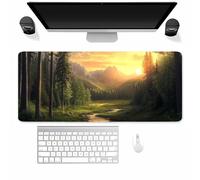 Green Grove Large Gaming Mouse Pad, 1200x600x3mm Extended gaming mouse mat XXL improved Precision and Speed Mousemat with Stitched Edges, Desk Mat for Keyboard and Mouses