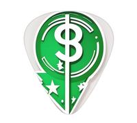 Green Hair Symbol Guitar Plectrum Set Of 12, Including 3 Thicknesses Of Plectrums For Acoustic Guitars, &Ukuleles And More.