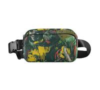 Green-haired Clown with A Chainsaw in His Left Hand and A Knife in His Right. Cute Waist Bag Fanny Pack for Women Men Mini Sling Chest Bag with Adjustable Strap for Travel Gym Work