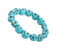Green Halloween Skull Shape Weaving Bracelet Stone Costume Accessory