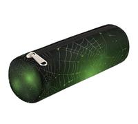 Green Halloween Spider Web Pencil Case School Supplies Pouch Bag for Girls Boys Teenagers, Women Makeup Brush Bag