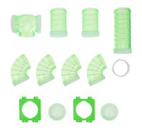 Green Hamster Tube Connection Set Curved Pet Cage Tunnel Diy Assorted Hamster Cage Toy Fun Tunnel for Small Animals Rat Syrian Hamster Gerbil Tunnel