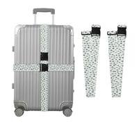 Green Hand Drawn Christmas Tree Pattern Luggage Straps 2 Pack Luggage Straps for Suitcases Travel Straps Belt Accessories Luggage Connector Adjustable Heavy Duty Belt