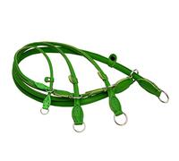GREEN Hand Made Real LEATHER ROLLED SLIP DOG Choker COLORFUL COLLARS (24")