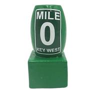 Green Hand Painted Mile Marker 0 Sign Wooden Decorative Doorstop, Key West Florida Beach Vacation Souvenirs, Fun Door Wedges for Home Decor, 5.5 Inches