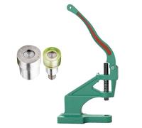 Green Hand Press Machine for Leather Rivet Setting - Heavy-Duty Manual Hand Press with 5mm Dies - Metal Tool for Grommets, Eyelets, Snaps, Studs - Leathercraft, Sewing, DIY Clothing Accessories