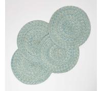 Homescapes Green Handwoven Round Placemats Set Of 4