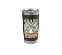 Green & Happy Cute Rainbow Frog Cowboy Hat Stainless Steel Insulated Tumbler