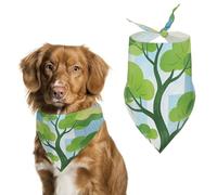 Green Harmony Dog Bandana, Soft Breathable Pet Scarf, Personalized Dog Bib Kerchief for Small Medium Large Dogs Cats, Exquisite Pet Neckerchief for Daily Wear, Travel, Party