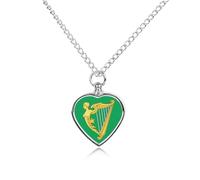 Green Harp Flag of Ireland Custom Urn Necklace for Pet Ashes Cute Pet Memorial Pendant Jewelry Gifts for Dog Cat