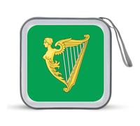 Green Harp Flag of Ireland Funny CD Holder 40 Capacity DVD Case Disc Protective Storage Organizer Bag for Car Home Travel