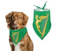 Green Harp Flag of Ireland Printed Dog Bandanas Pet Scarf Triangle Adjustable Kerchief Accessories for Cat Dog