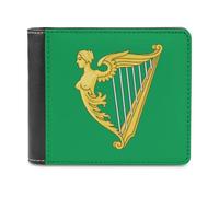 Green Harp Flag of Ireland Printed Wallets Bifold Wallet Change Cash Bag with Multiple Card Slots for Men And Women