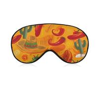 Green Hat and Chili Pepper Eye Mask, Side Sleeping Mask Light Blindfold Sleeping Mask Nose Pad and Elastic Band for Children Women and Men