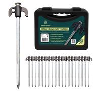Green Haven 20 Pack Heavy Duty Tent Pegs Durable Galvanised Steel Ground S