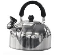 Green Haven 2L Camping Whistling Kettle - Portable Stainless Steel Travel Teapot, Camping Kettle for Gas Stove, Electric Stove & Campfire, Fast Boil & Folding Handle