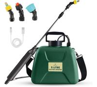 Green Haven 5 Litre Battery Powered Garden Sprayer Usb Rechargeable Electric Pressure Sprayer With 3 Nozzles Adjustable Strap