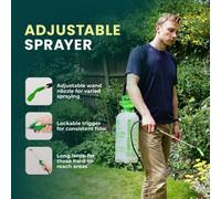 Green Haven 8L Pressure Sprayer Pump Action Manual Garden Sprayer With Stainless Steel Wand Adjustable Nozzle And Carry Strap