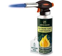 Green Haven Blow Torch Attachment Head One Handed Gas Torch With Adjustable Flame & Safety Lock Ideal For Creme Brulee Bbq Baking