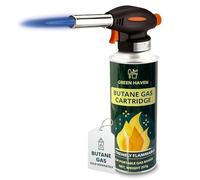 Green Haven Blow Torch for Cooking - Kitchen Torch with Adjustable Flame & Safety Lock, Crème Brûlée Torch for BBQ, Baking, Soldering & DIY