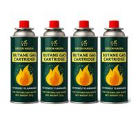 Green Haven Butane Gas Canisters 4 Pack - EN417 Nonthreaded Camping Cylinde