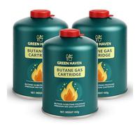 Green Haven Camping Gas Canisters | Butane Propane Mix, EN417 C500 Packs