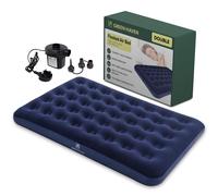 Green Haven Double Blow up Camping bed + AC Electric Air pump | Waterproof Double Airbed Inflatable Mattress | Electric Pump with 3 Nozzles | Quick