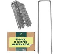 Green Haven Garden Pegs Pack Of 50 Heavy Duty Galvanised Garden Stakes U Shaped Weed Membrane Pegs Galvanised Metal Stakes