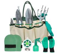 Green Haven Garden Tools Set ? 11 Piece Stainless Steel Garden Tools with Non-Slip Handles & Organiser Bag, Heavy-Duty for Planting, Weeding &