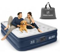 Green Haven King Size Air Bed With Built-In Electric Pump Self Inflating Blow Up Mattress For Camping Indoor And Outdoor Use