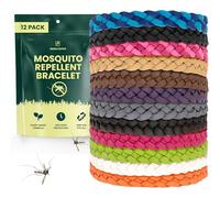 Green Haven Mosquito Repellent Bracelets 12 Pack - DEET Free Adjustable Bug Repellent Bands for Kids & Adults - Natural Insect Repellent Wristbands for Travel, Camping & Outdoor Use