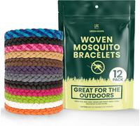 Green Haven Natural Mosquito Repellent Bracelets 12 Pack Adjustable Insect Repellent Bracelet For Kids & Adults Assorted Color