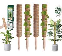 Green Haven Plant Support 16" 4 Pack Moss Poles For Monstera Extendable Coco Coir Climbing Plant Support 20M Twist Reel Stick