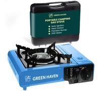 GREEN HAVEN Portable Camping Gas Stove with Carry Case - EN417 Compliant Si