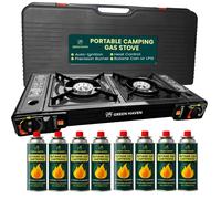Green Haven Portable Camping Stove - Double Burner Gas Cooker with