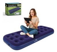 Green Haven Single Blow Up Air Bed Lightweight Inflatable Camping Mattress With Flocked Top Portable Airbed For Adults & Kids