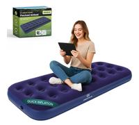 Green Haven Single Flocked Airbed - Lightweight Inflatable Camping Mat