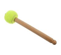 Green Head Drum Mallet with Long Wooden Handle for Practice | Felt Head, Gentle Impact, Protects Heads, for Gongs, Snare Drum, Band Players