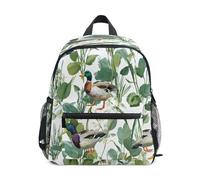 Green Headed Duck Pattern Toddler Backpack, Boy Backpack Preschool Bag Kindergarten Schoolbag Nursery Travel Bag for Girl