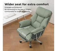 Green Heavy Duty Executive Office Chair Leather With Pocket Spring Seat No Sagging
