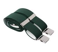 Green Heavy Duty Trouser Braces 35mm Wide 4 Heavy Duty Strong Silver Clips 44 Inch Adjustable