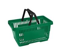 Green HeavyDuty Plastic Shopping Baskets Pack of 5 Baskets 20 Litre Capacity (for Retail Use)